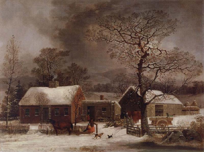 George Henry Durrie Winter Scene in New Haven,Connecticut China oil painting art